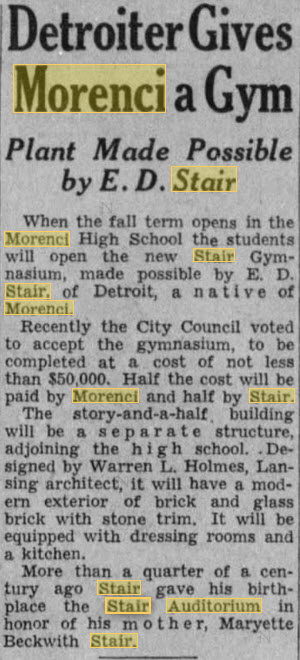 Stair Auditorium - 24 JUL 1940 ARTICLE